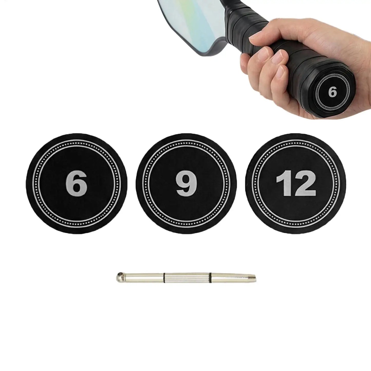 Pickleball Paddle Weighted Butt Caps – 6g 9g 12g Balance Set
