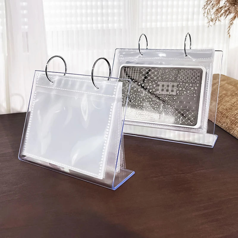 Nail Art Stamping Plate Holder Nail Art Printed Steel Plate Storage Book Sticker Card Storage Bag Display Rack Peaceful Pleasures Health and Wellness