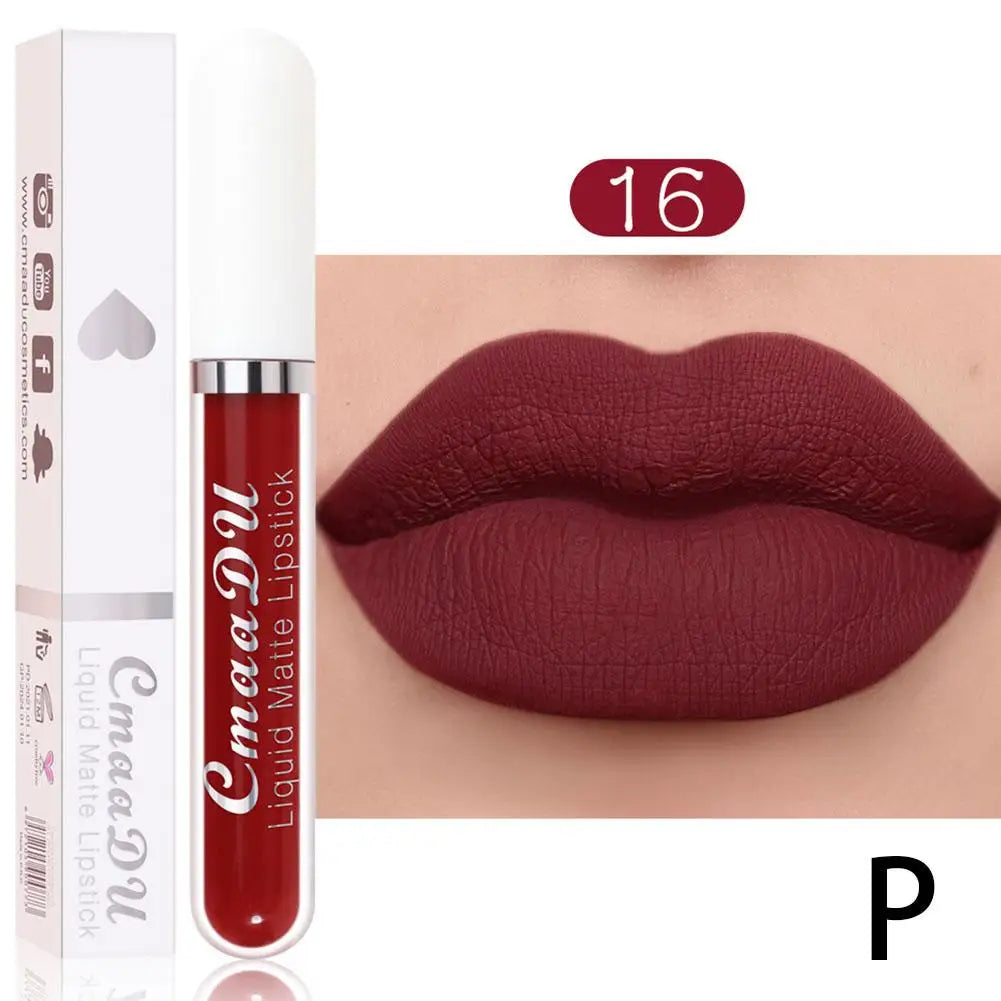 18-Color Waterproof Matte Liquid Lipstick – Long-Lasting Lip Gloss