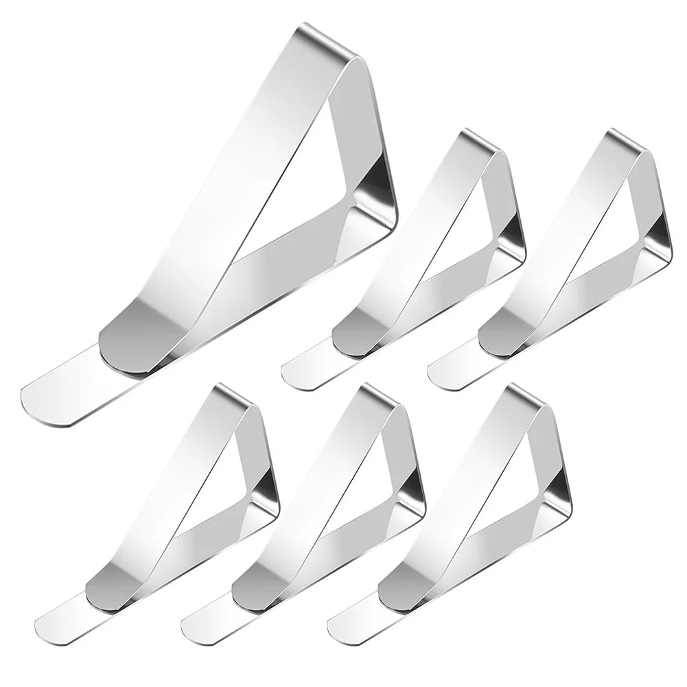 4/6/8Pcs Table Cloth Clips Stainless Steel Table Cloth Holding Clip Fits Up To 1.7” Thick Tables Windproof for Party Picnic BBQ Peaceful Pleasures Health and Wellness 6pcs