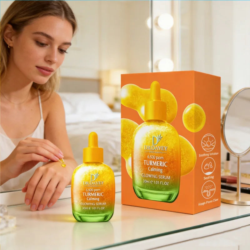 30ml DR.DAVEY Turmeric Calming Glowing Serum Four Seasons Skincare Moisturizing Facial Care Suitable for Men and Women Portable Peaceful Pleasures Health and Wellness