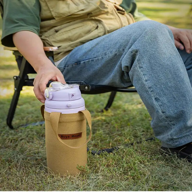 Canvas Water Bottle Bag | Portable Drink Carrier for Outdoors