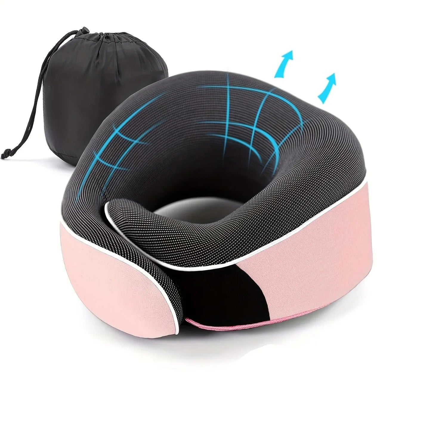 Memory Foam U-Shape Travel Neck Pillow – Snail Style Adjustable