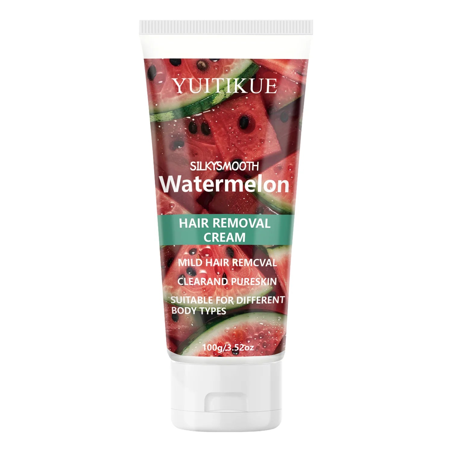 Yuitikue 100g Watermelon Hair Removal Cream, Silky Smooth Mild Hair Remover for Clear Pure Skin, Suitable for All Body Types Peaceful Pleasures Health and Wellness 1pc 60g