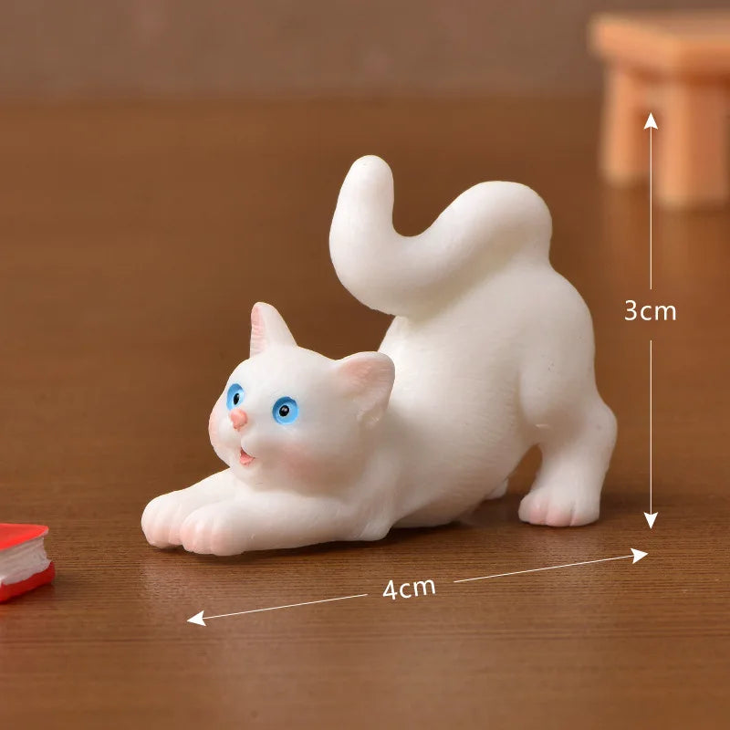 Resin Cat Figurine – Miniature Kitten Fairy Garden Decor