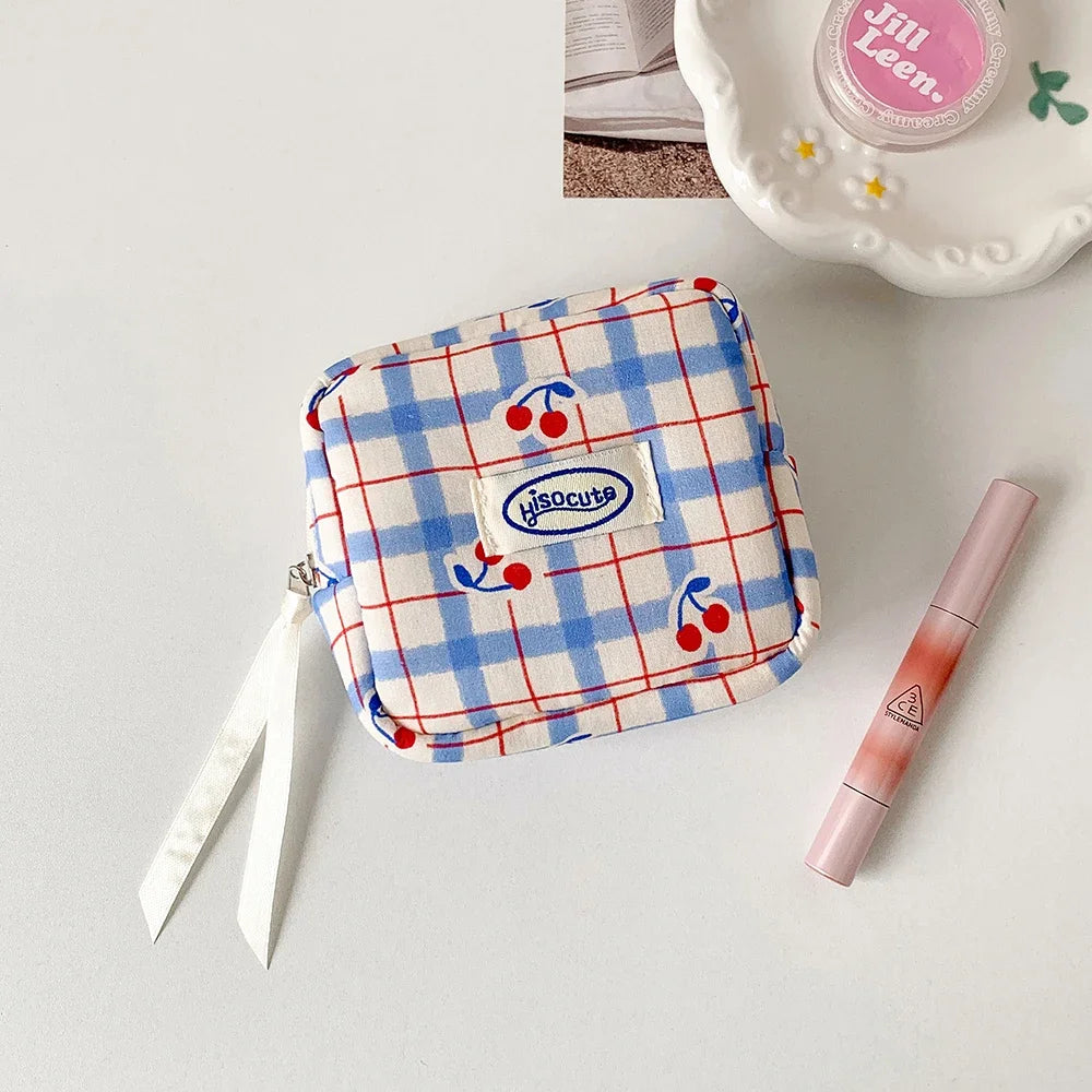 Mini Makeup Bag with Compartments | Cute Zipper Cosmetic Pouch Cosmetic Pouch Peaceful Pleasures Health and Wellness A