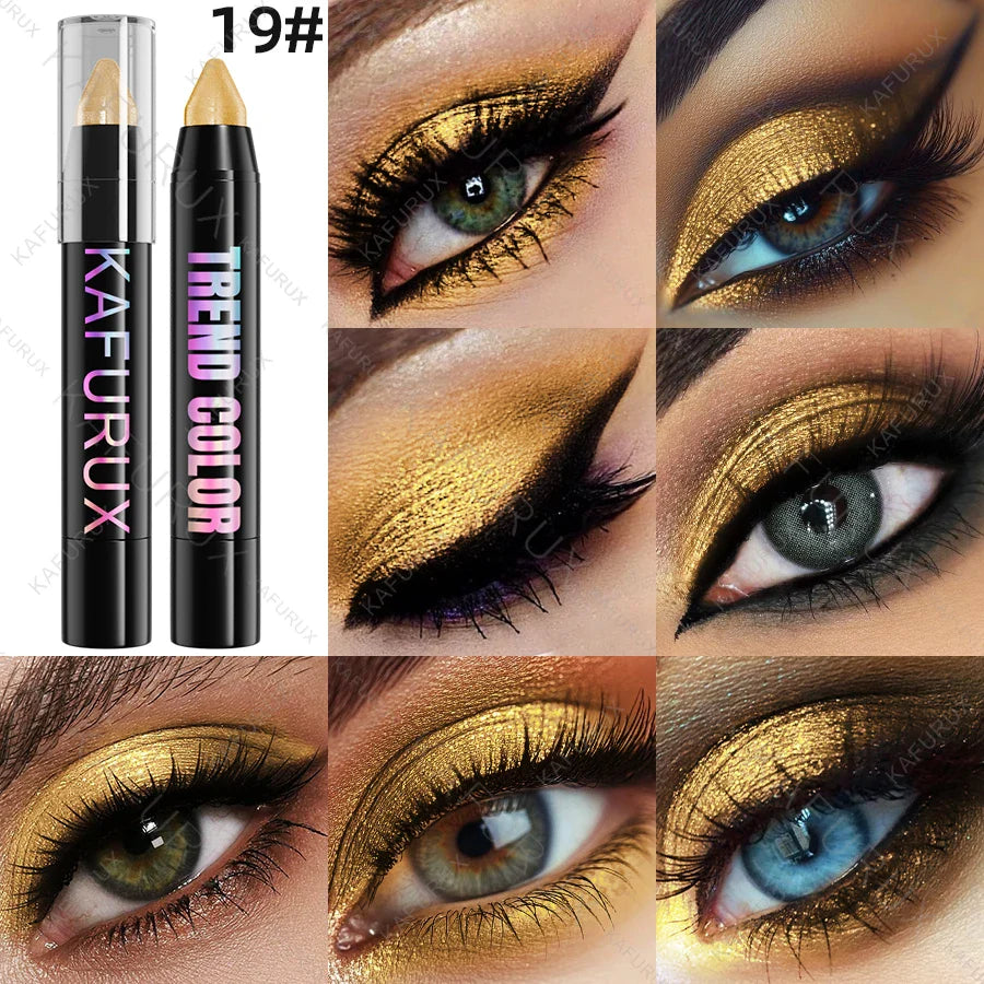 KAFURUX Metallic Glitter Eyeshadow Pencil – Waterproof Shimmer