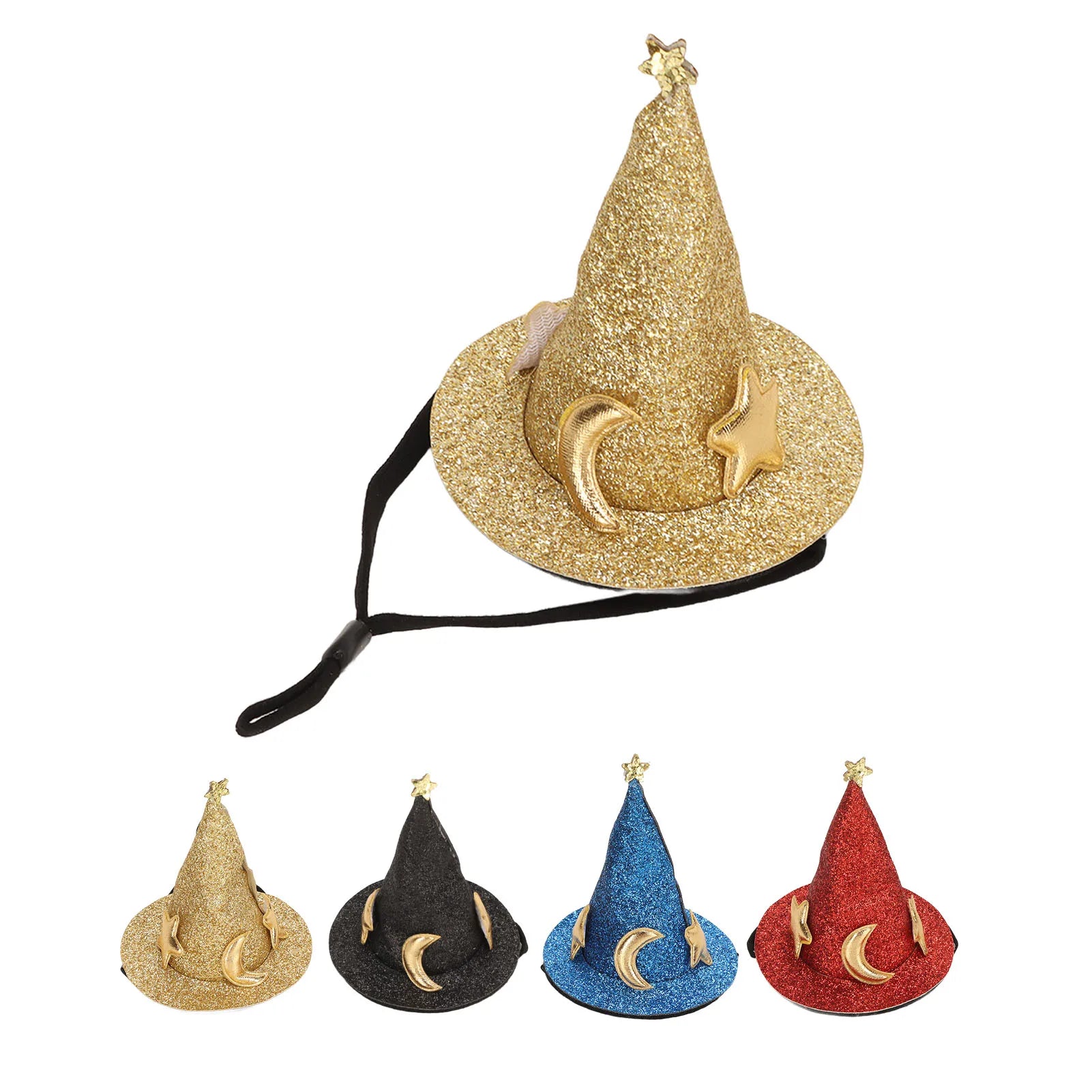 Hamster Hat Moon Star Pattern Hook and Loop Small Animal Top Hat Photo Prop Adjustable Chin Strap for Rabbits for Chinchillas Peaceful Pleasures Health and Wellness