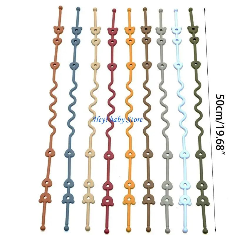 Colorful Silicone Pacifier Chain Clip – Stroller & Chair Holder