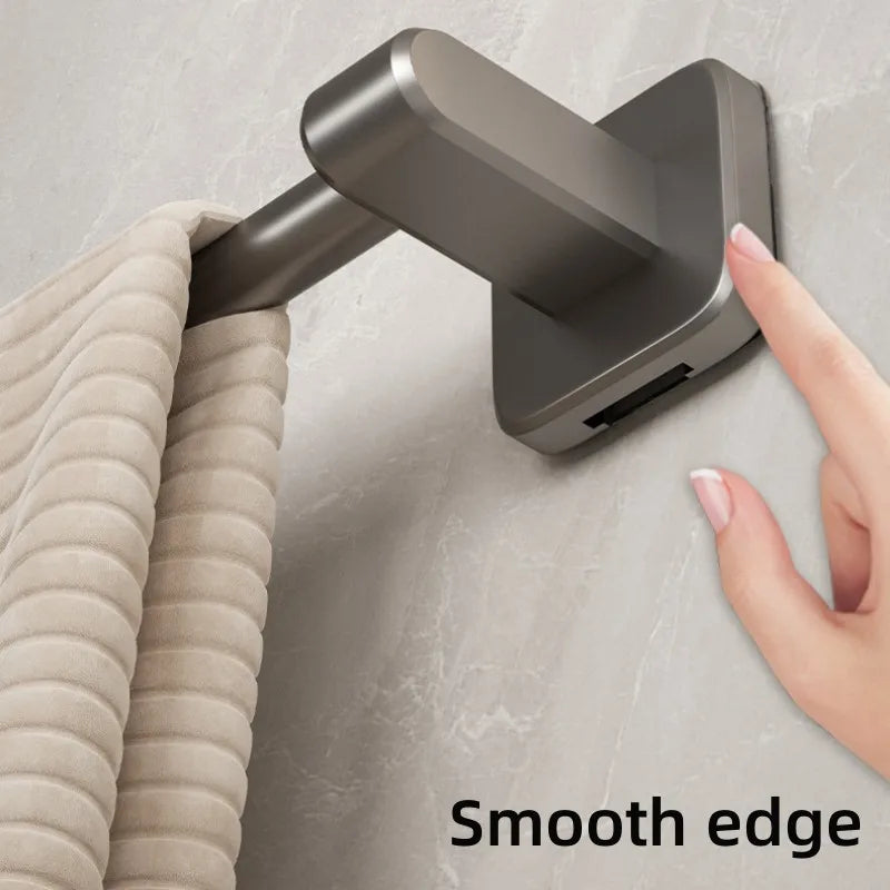 Self-Adhesive No-Drill Towel Bar | Wall-Mount Rack White & Black