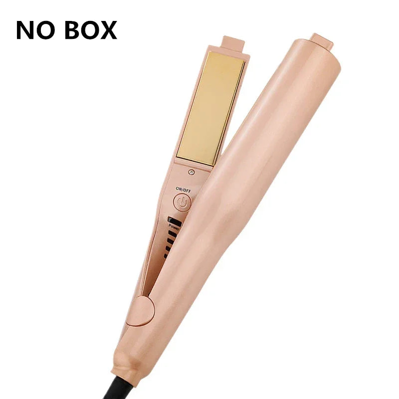 2 in 1 Hair Straightener And Curler Twist Straightening Curling Iron Professional Negative Ion Fast Heating Styling Flat Iron Peaceful Pleasures Health and Wellness Gold NO BOX United States US