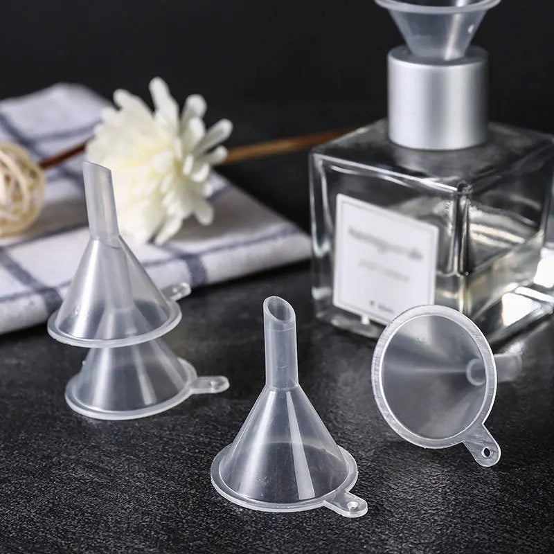 10-Pack Mini Plastic Funnels for Perfume, Oils & Travel
