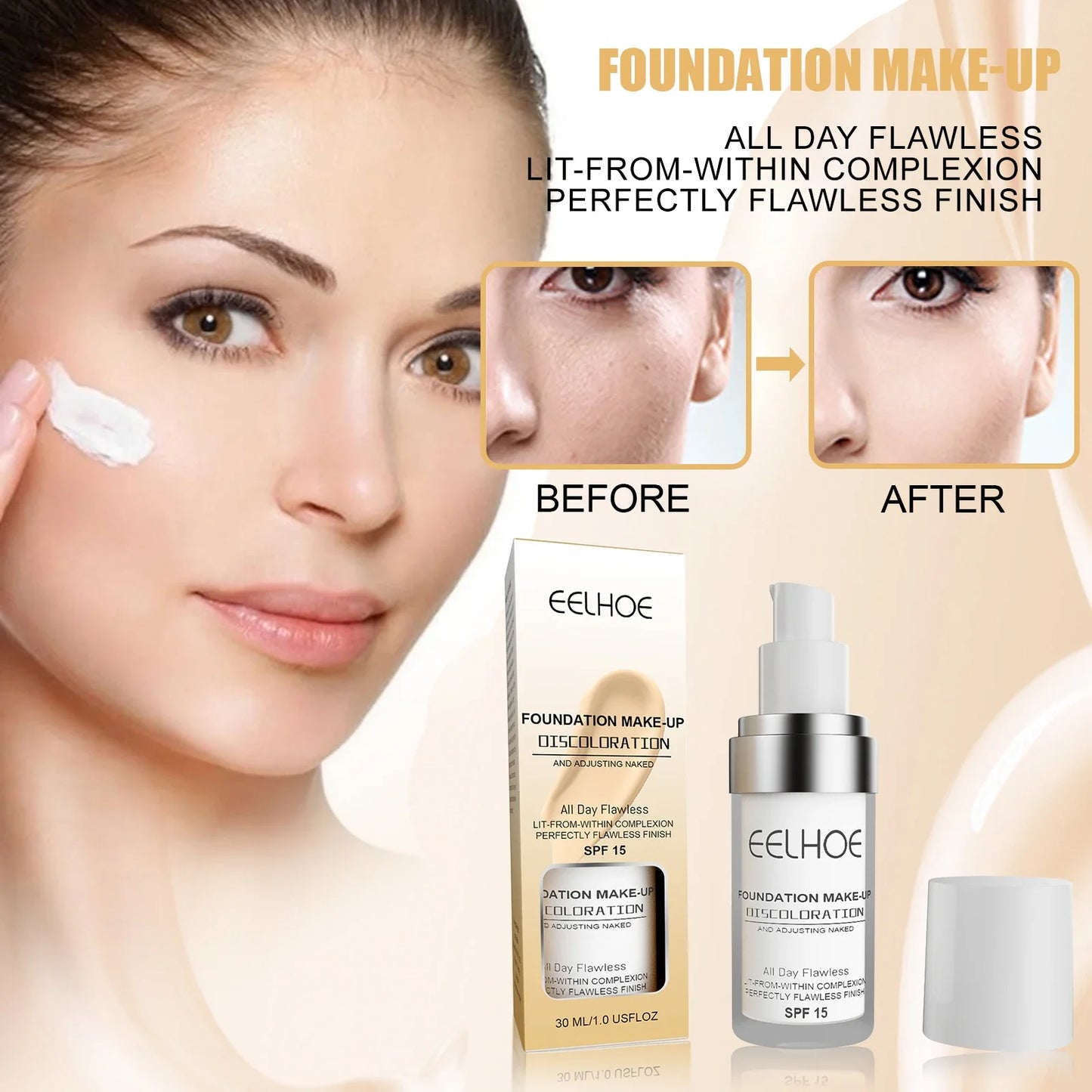 EELHOE Color Changing Liquid Foundation – Waterproof Full Coverage