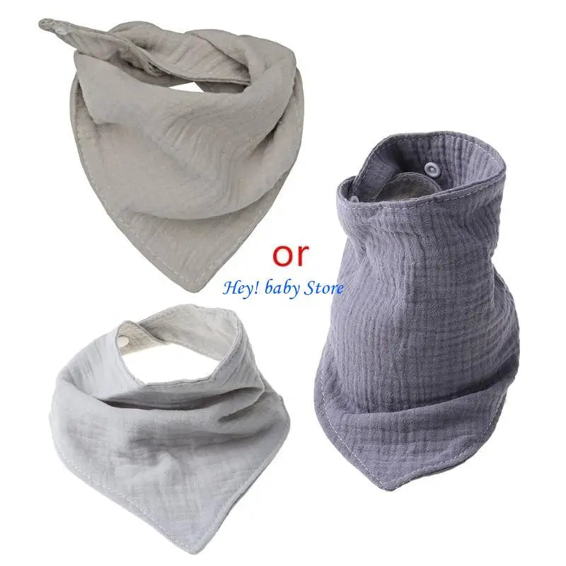 Soft Cotton Triangular Baby Bib | Breathable Drool Feeding Scarf