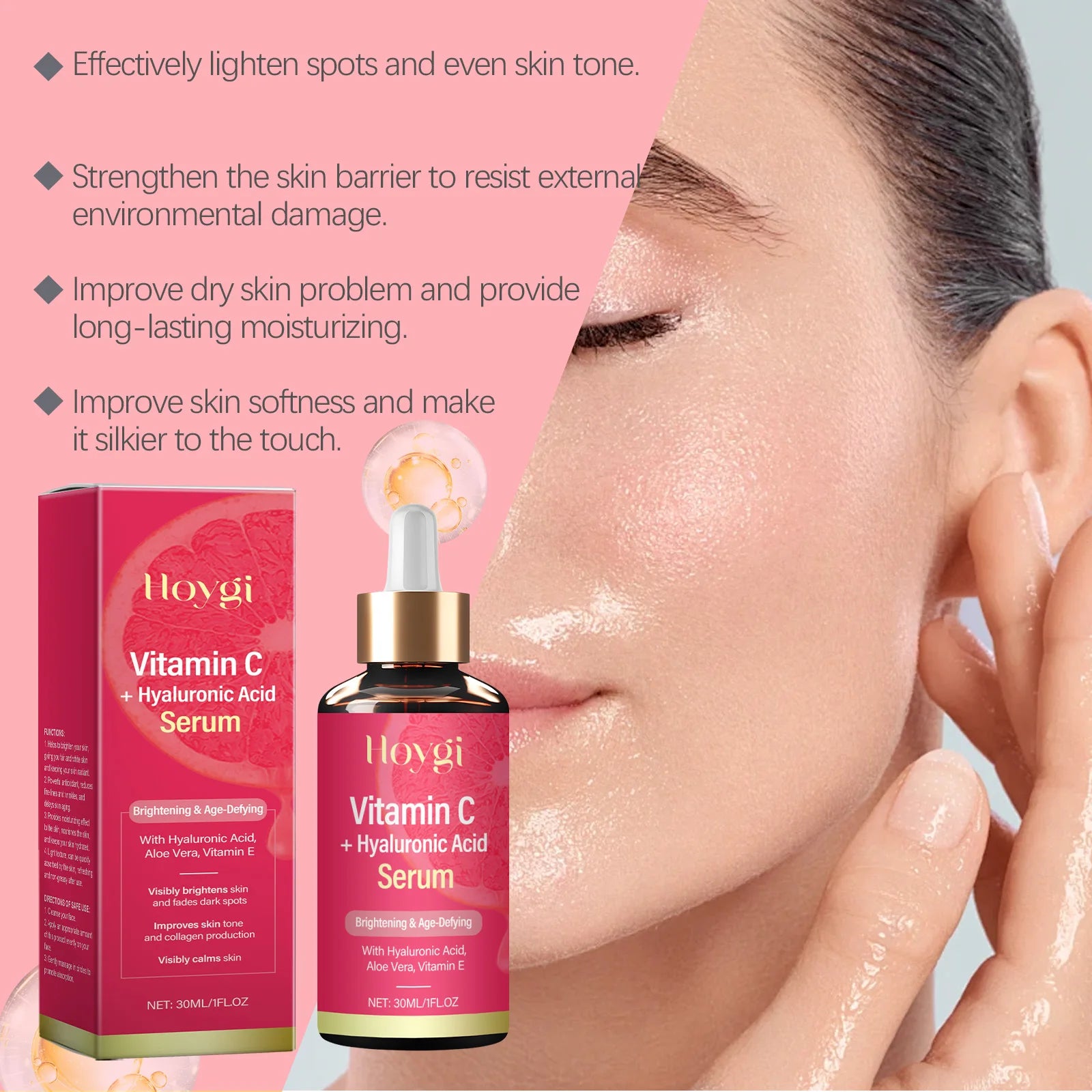 Vitamin C Serum for Face Vitamin E Essential Oil Brightening Fade Melanin Reduce Dark Spots Anti Acne Nourish Skin Care Products Peaceful Pleasures Health and Wellness