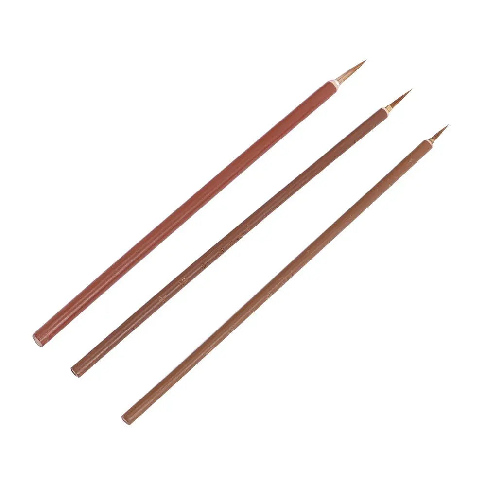 3-Piece Calligraphy Hook Line Paint Brush Set – S, M & L