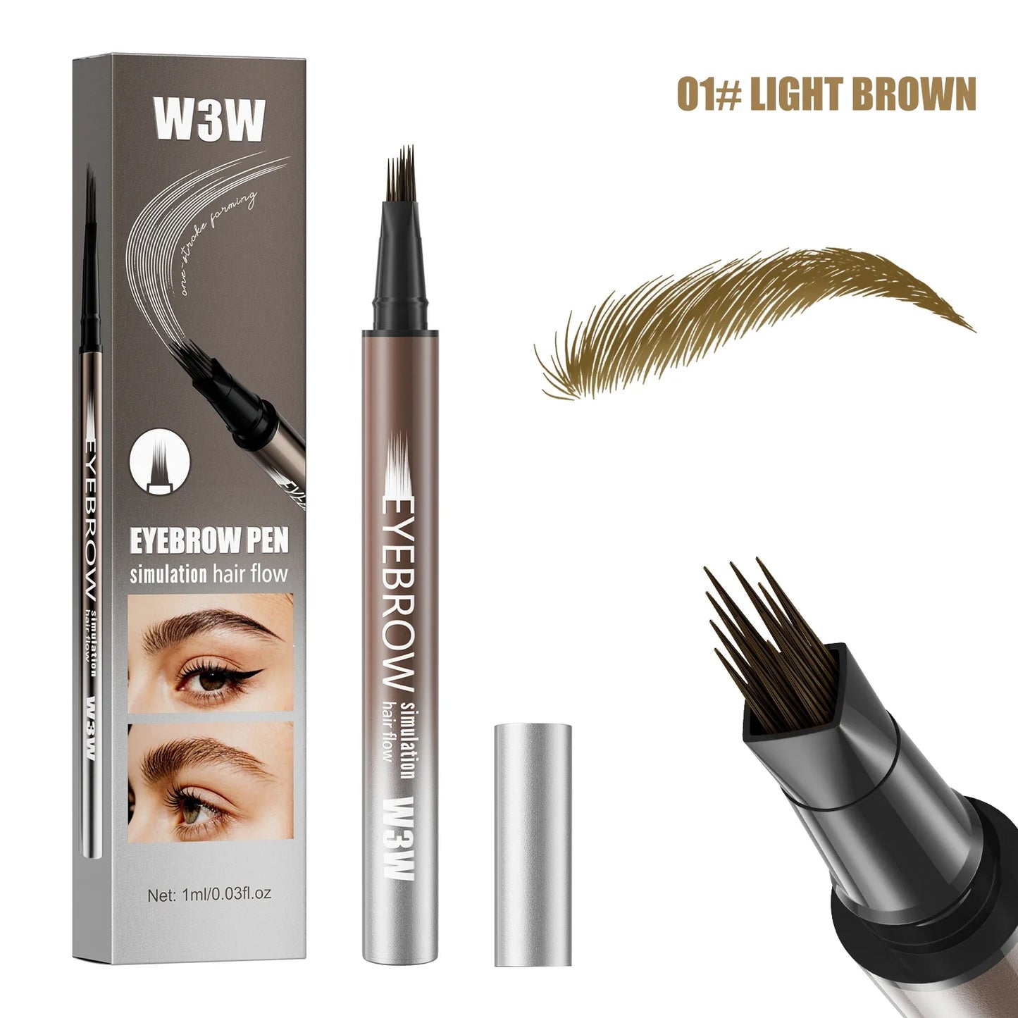 W3W Waterproof Eyebrow Pencil – Smudge-Proof Long-Lasting
