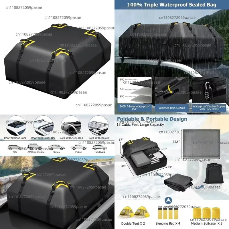 15 Cu.Ft Rooftop Cargo Box – Outdoor Travel Roof Storage