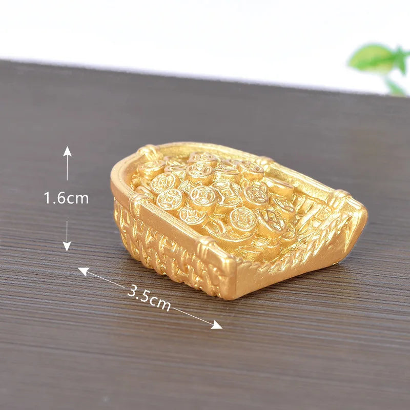 Feng Shui Auspicious Fa Cai Money Tree Gold Ingot Bag Lucky Fortune Spring Festival Mascot Desktop Ornament Car Home Decor Craft Peaceful Pleasures Health and Wellness 4