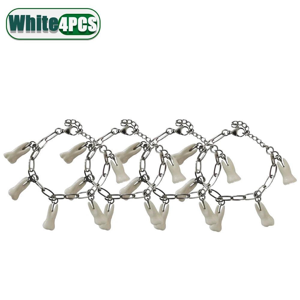 Punk Teeth Chain Bracelet | Unisex Vintage Silver Stainless Steel
