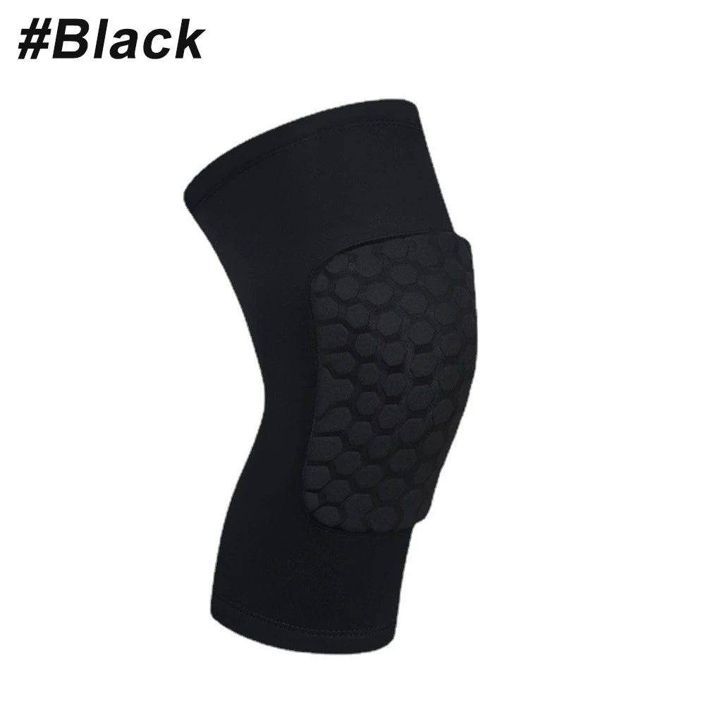 Honeycomb Knee Pad Compression Sleeve for Basketball & Sports Knee Compression Sleeve Peaceful Pleasures Health and Wellness Black XL