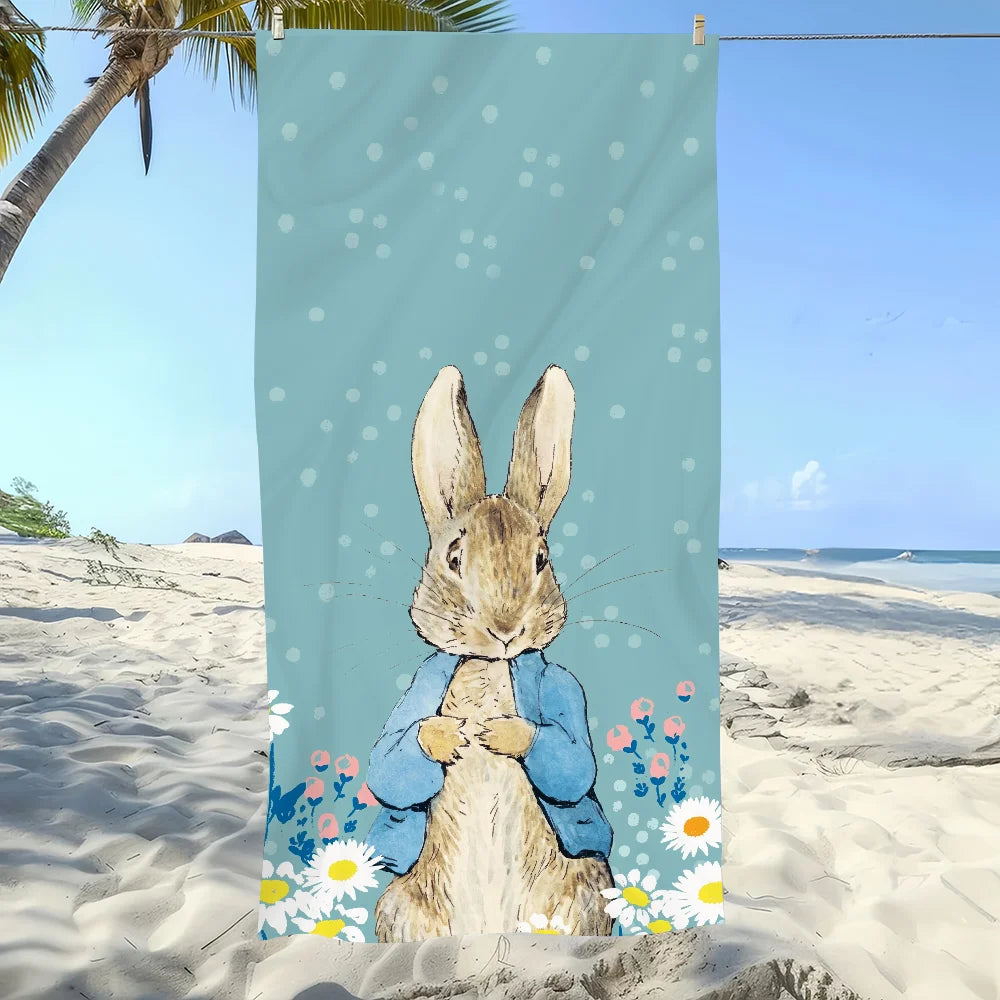 Peter Rabbit Quick-Dry Beach Towel | Cartoon Sports Towel Cartoon Beach Towel Peaceful Pleasures Health and Wellness z4 STJ150x220CM