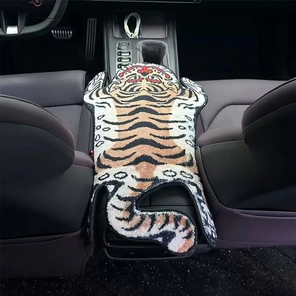 Car Center Console Mat Soft Anti‑Slip Center Console Decor Mat Universal Auto Interior Decorative Protective Pad for Vehicle Peaceful Pleasures Health and Wellness Artificial Plush Four Seasons B