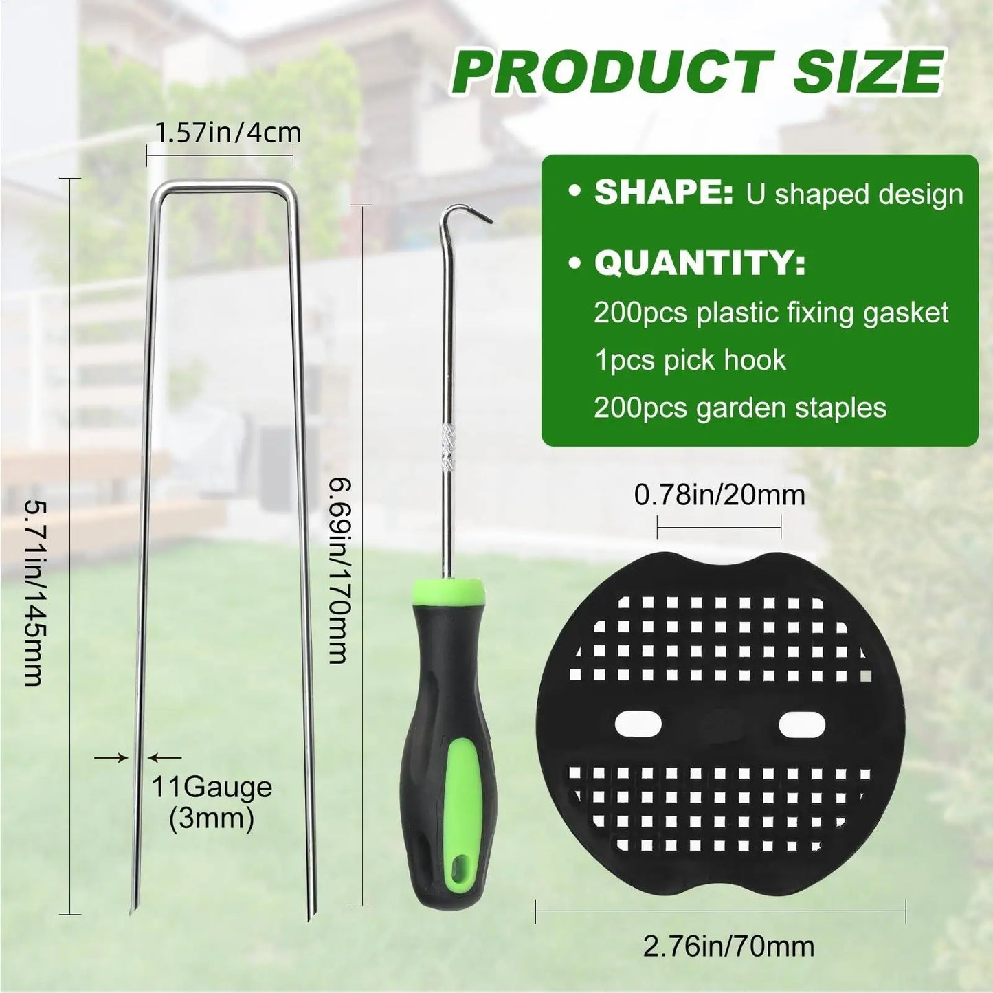 Landscaping Stakes U Shape Galvanized Spikes 50 Pieces Outdoor Plant Cover Spikes for Outdoor Yard Pathway Farm Patio Driveway Peaceful Pleasures Health and Wellness