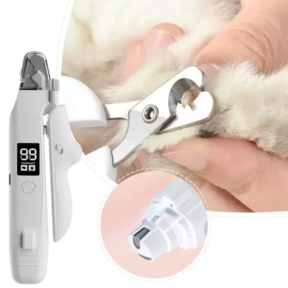 Pet Nail Clipper Trimmer with LED Light USB Rechargeable Electric Nail Clipper Display Nail Grinder Prevent Injury Low Noise Peaceful Pleasures Health and Wellness