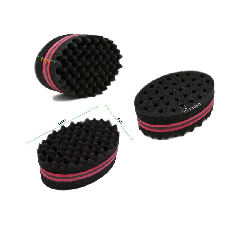 Oval Sponge Hair Brush Double Sided Hair Curler Wave-Shaped Hair Curl Twist Hair Brush Sponge Hair Styling Tools Peaceful Pleasures Health and Wellness