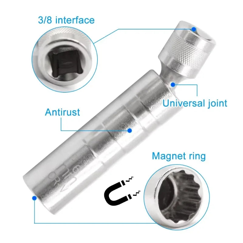 14mm & 16mm Magnetic Spark Plug Socket Set | Flexible Joint