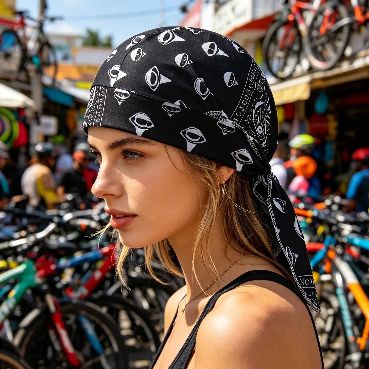 Stretch Sweat Wicking Do Rag Breathable Headscarf for Men Women, Outdoor Motorcycle, Cycling Running Workout Gym Peaceful Pleasures Health and Wellness