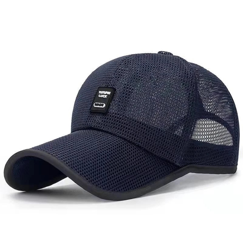 Visors Men Mesh Baseball Caps Sun Shield Cap Outdoor Sports Net Hats For Male Breathable Individuality Men's Hats Peaceful Pleasures Health and Wellness Navy blue ONE SIZE