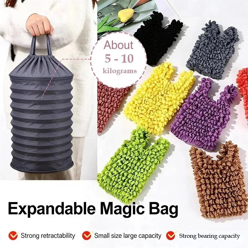 Expandable Bubble Tote Bag | Crinkle Pleated Collapsible Purse