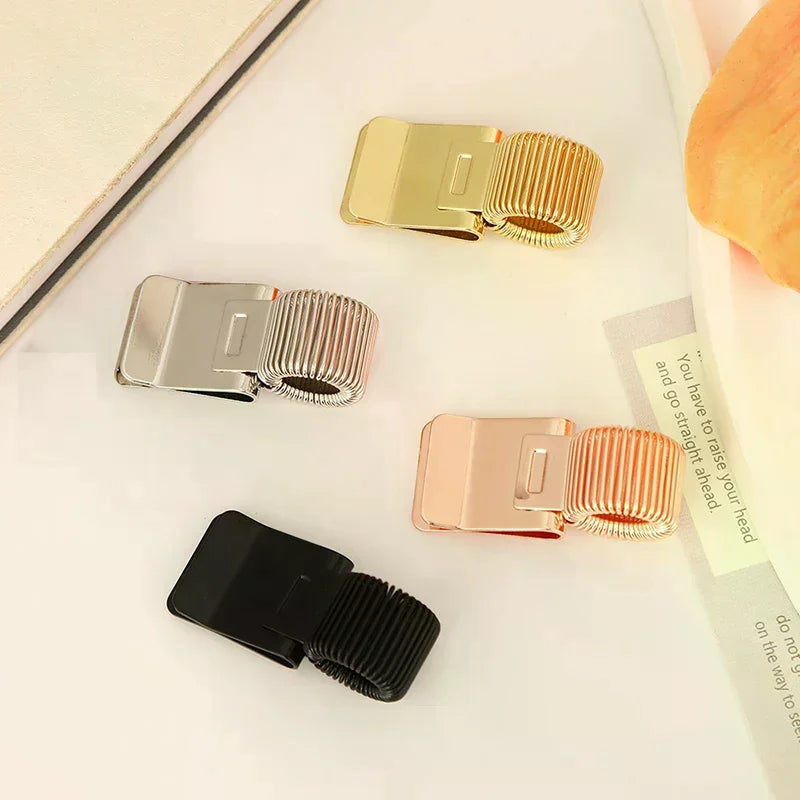 Metal Spring Pen Clip – Gold Retro Notebook Pen Holder