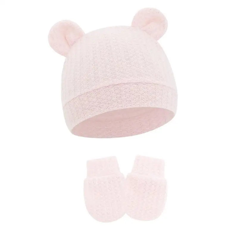 Newborn Baby Hat & Mittens Set | Soft Cotton, 0–6 Months