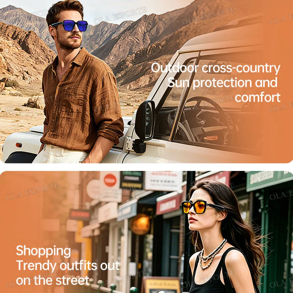 Bluetooth Smart Glasses – Open-Ear Audio, UV Sunglasses IPX5