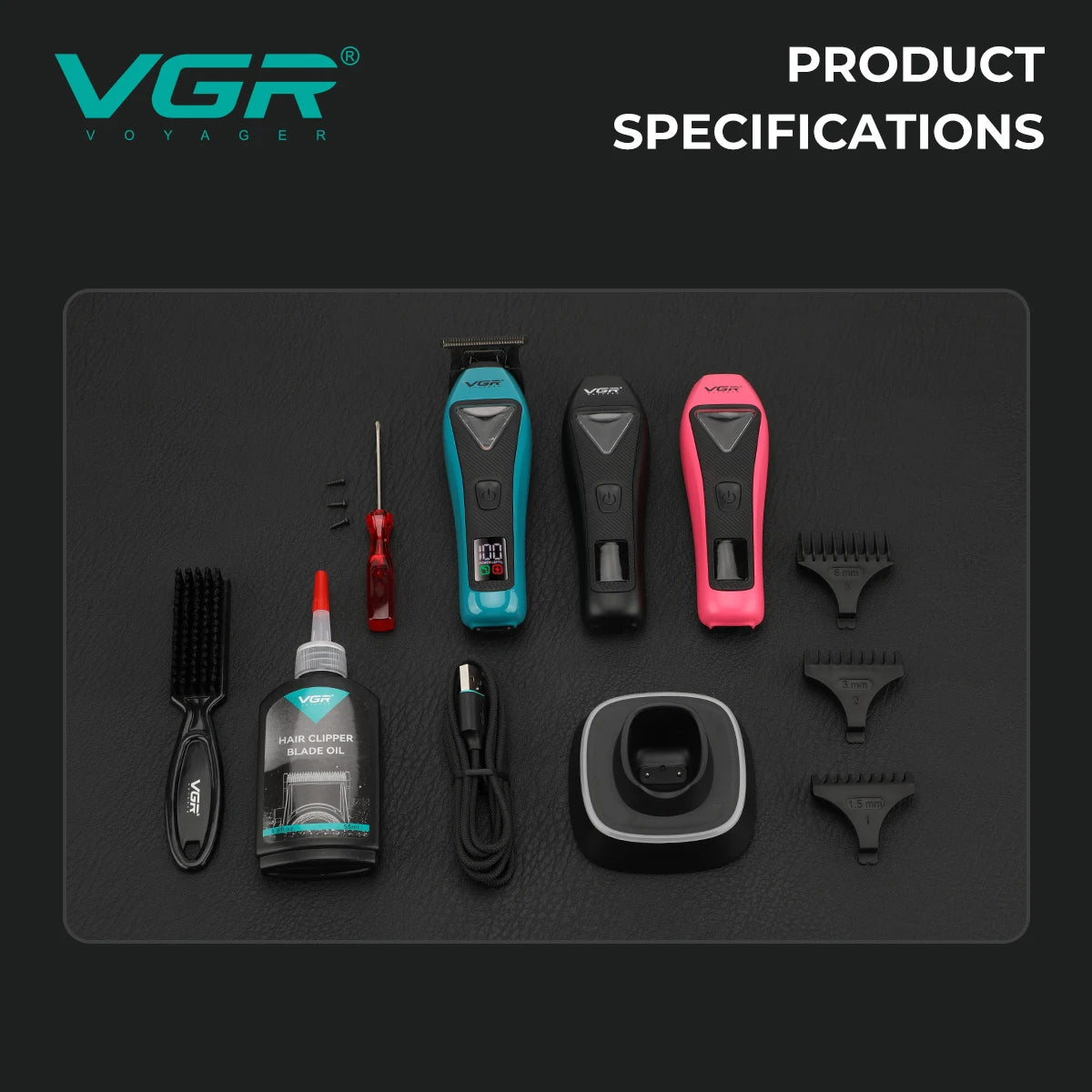 VGR new magnetic levitation electric hair clipper high-end oil head carving hair clipper 10000 RPM high-end push shear V-035T Peaceful Pleasures Health and Wellness