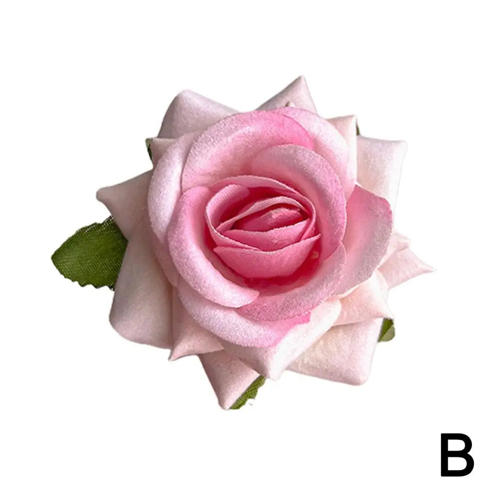 Rose Flower Hair Clip – Elegant Bridal Bridesmaid Hairpin