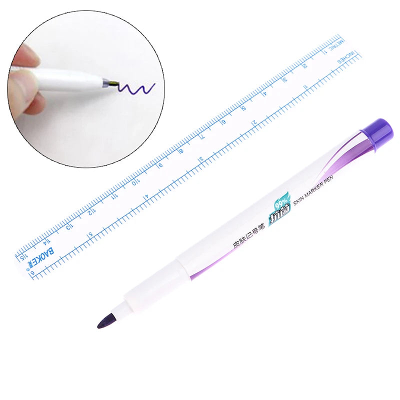 Eyebrow Tattoo Skin Marker Pen & Measuring Ruler Set