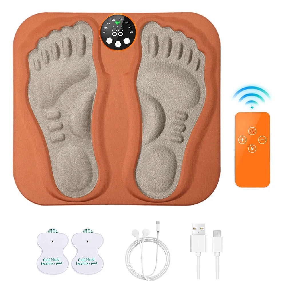 Smart EMS Massage Pad with RF Remote Improve Blood Circulation Leg Shaping Microcurrent Pulse Foot Massager Mat Acupoint Peaceful Pleasures Health and Wellness Type 2