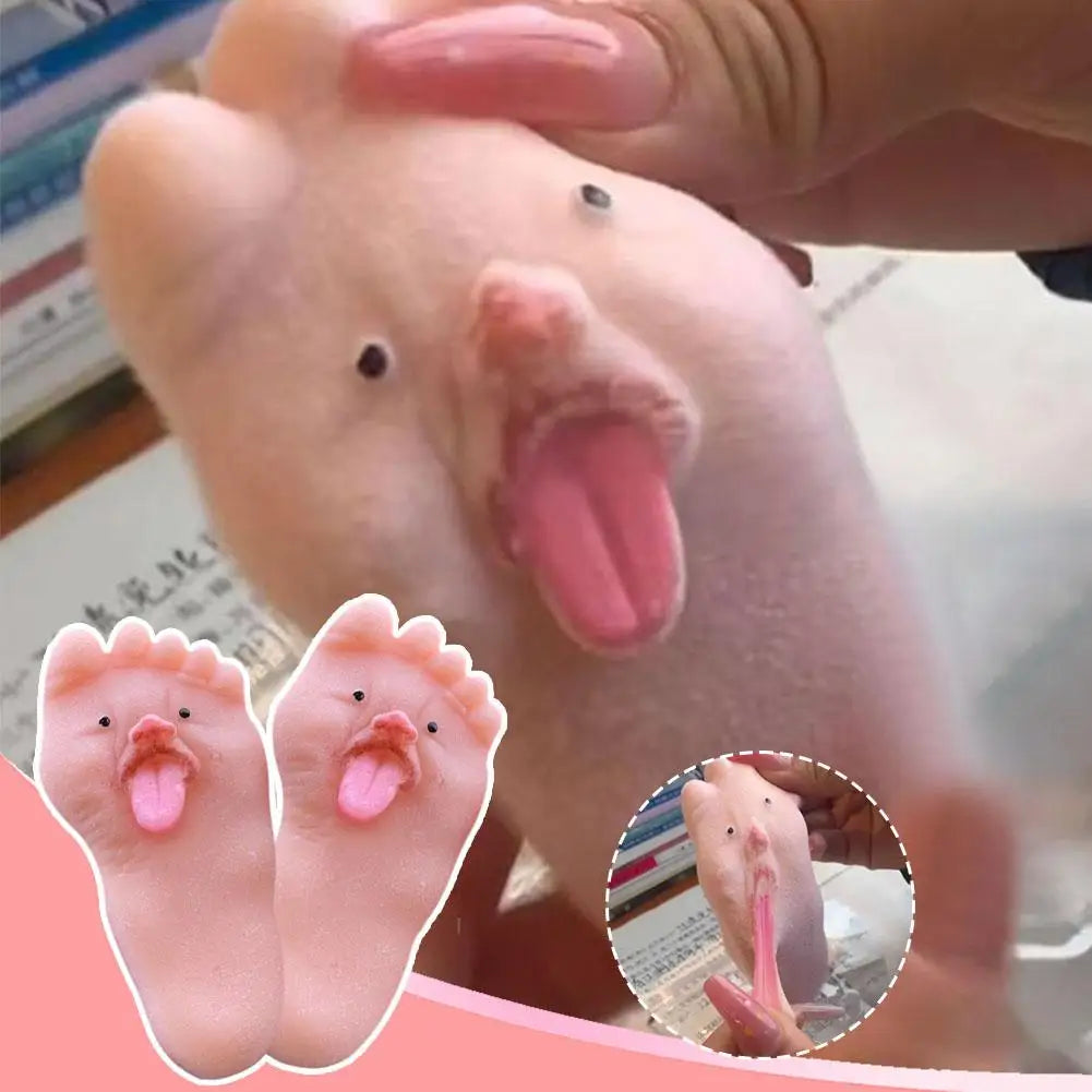 Tongue Sticking Out Big Feet Toy Novel Soft Pinching Kid