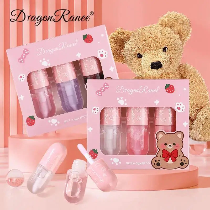 Dragon Ranee Pearly Lip Gloss Set – Mirror Glaze Lip Oil, 3pc