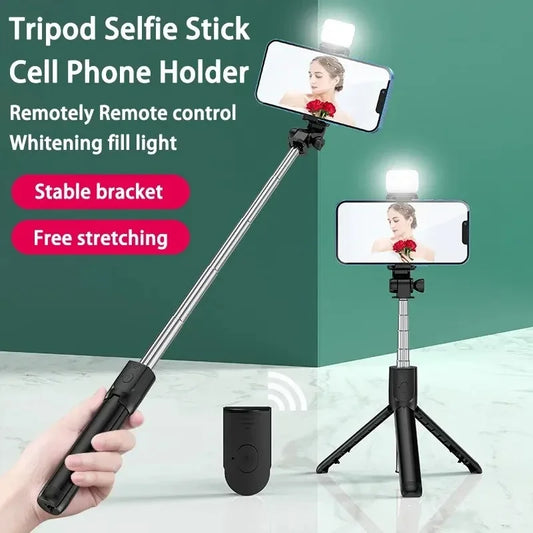 Selfie Stick Wireless Tripod Stand with Light Bluetooth Remote Extendable Tripod for iPhone Mobile Phone Live Streaming Peaceful Pleasures Health and Wellness