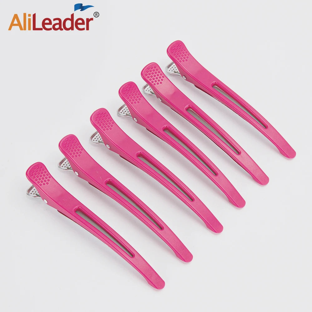 6pcs Professional Hair Clips Women Styling Sectioning Non-Slip Dividing Duckbill Hair Clips With Silicone Band No Crease Hair Peaceful Pleasures Health and Wellness