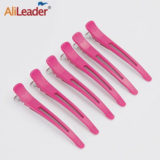 6pcs Professional Hair Clips Women Styling Sectioning Non-Slip Dividing Duckbill Hair Clips With Silicone Band No Crease Hair Peaceful Pleasures Health and Wellness