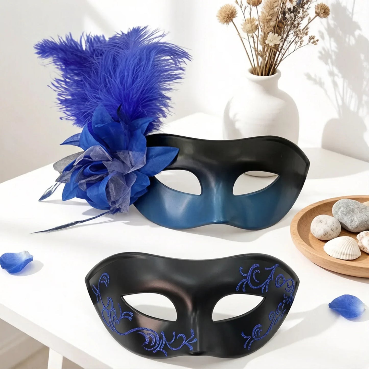2-Pack Couple Masquerade Masks | DIY Halloween Carnival Party