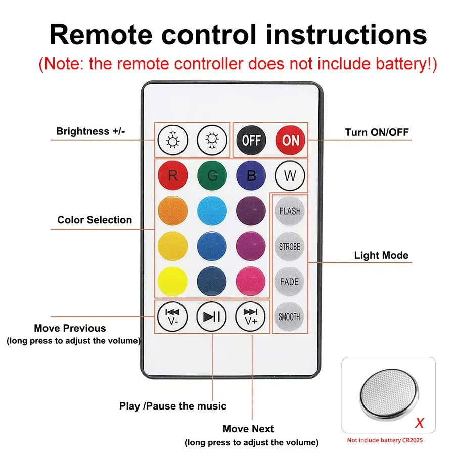 12W E27 Bluetooth Speaker RGB LED Bulb with Remote Control
