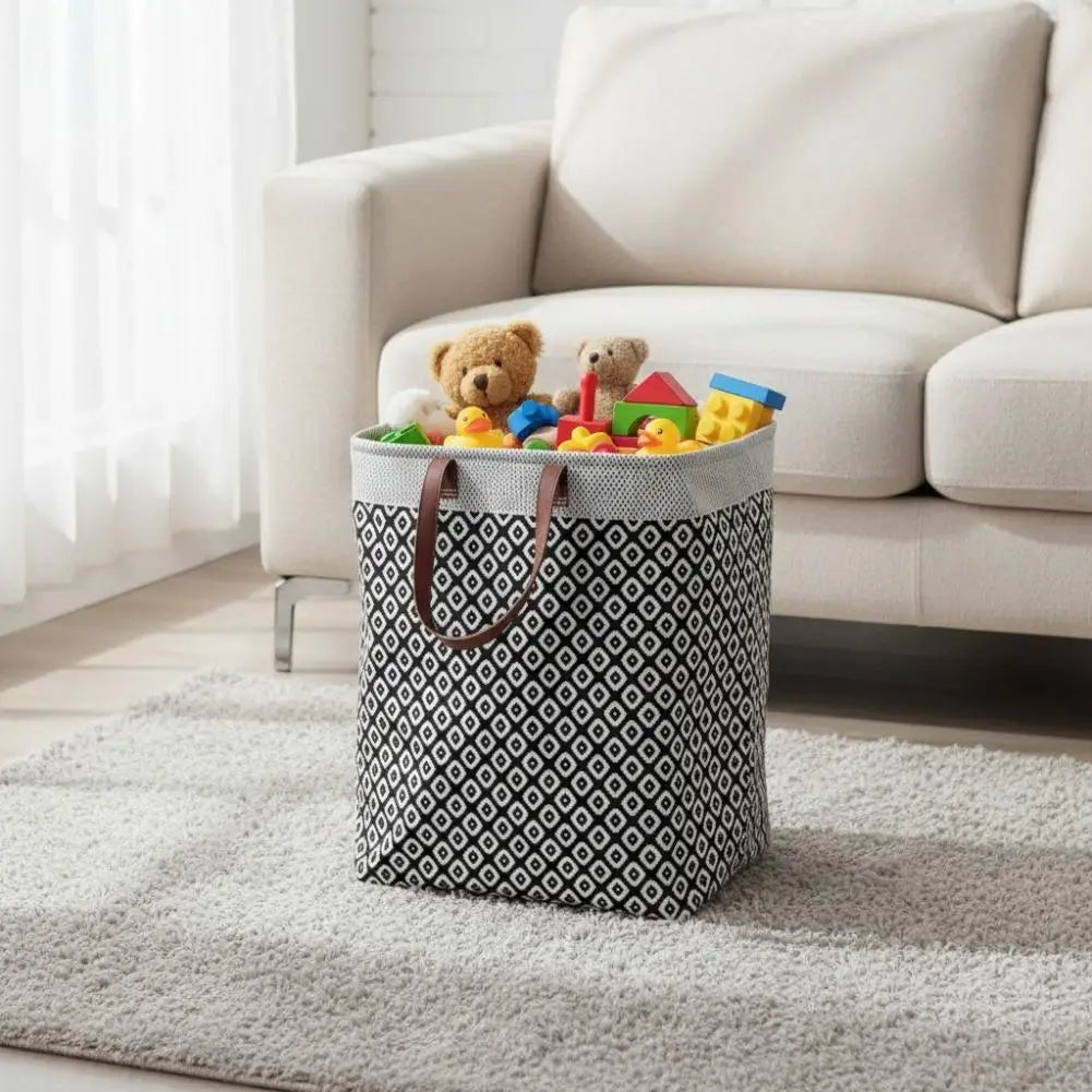 Nordic Retro Foldable Cotton Laundry Basket | Large Storage Box