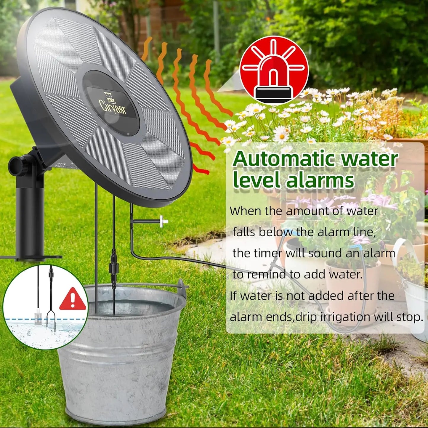 Solar Drip Irrigation System – 6 Timers, 15 Pots, IP65